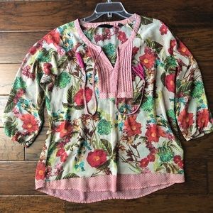 Floral top w/Tassels